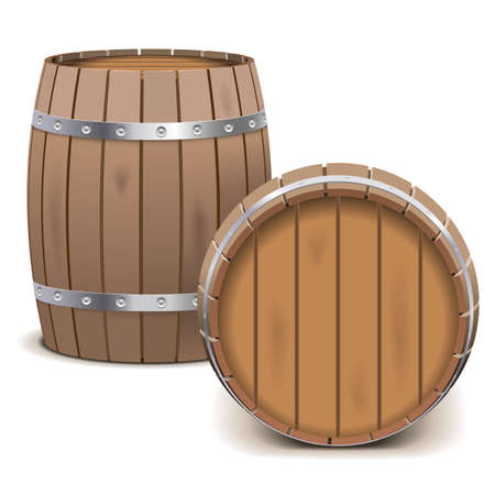 Vector Barrels isolated on white backgroundのイラスト素材