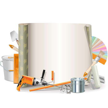 Vector House Repair Frame isolated on white backgroundのイラスト素材