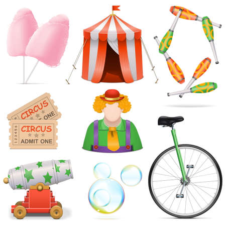 Circus Icons isolated on white backgroundのイラスト素材