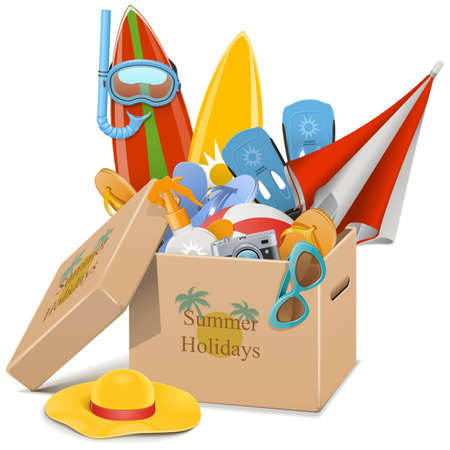 Vector Summer Holidays Concept isolated on white backgroundのイラスト素材