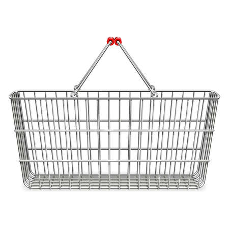 Vector Supermarket Basket isolated on white backgroundのイラスト素材