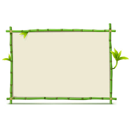 Vector Green Bamboo Frame isolated on white backgroundのイラスト素材