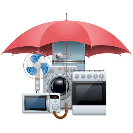 Vector Household Appliances Protection isolated on white backgroundのイラスト素材