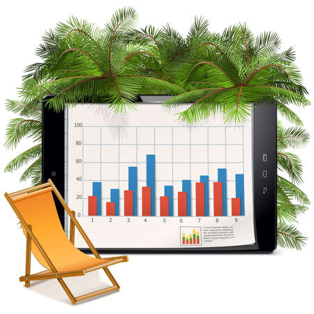 Vector Business and Vacation Concept isolated on white backgroundのイラスト素材