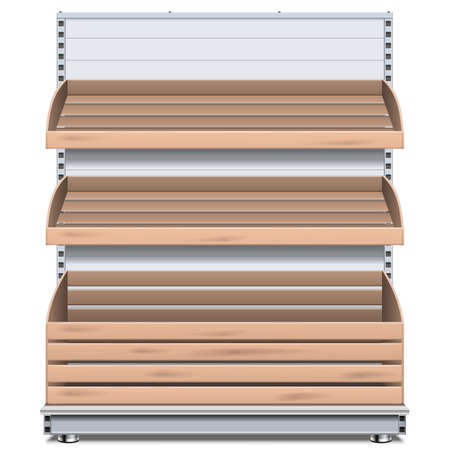 Vector Supermarket Bread Shelf isolated on white backgroundのイラスト素材