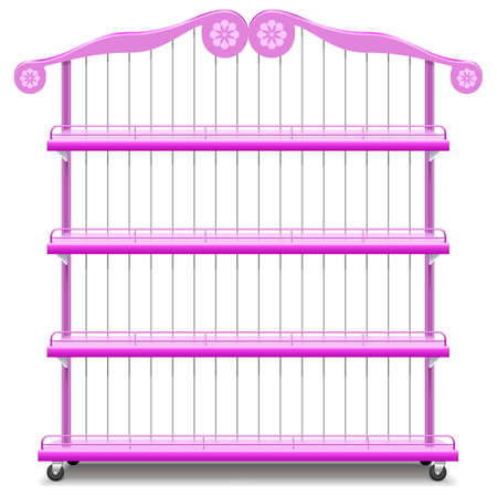 Vector Girlish Shelves isolated on white backgroundのイラスト素材