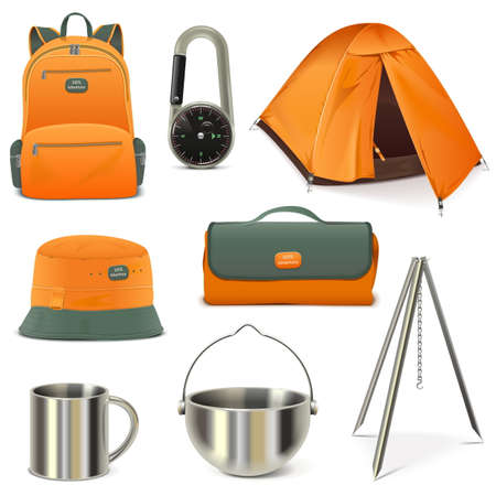 Vector Scouting Icons isolated on white backgroundのイラスト素材