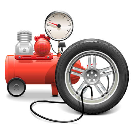 Vector Pump Concept with Wheel isolated on white backgroundのイラスト素材