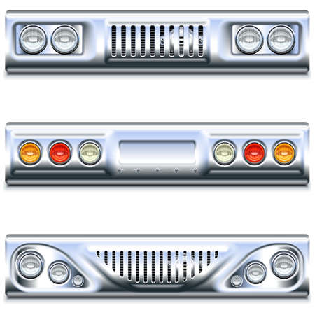 Vector Front and Rear Car Part isolated on white backgroundのイラスト素材