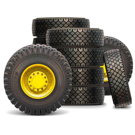 Vector Old Tractor Wheel Set 2 isolated on white background