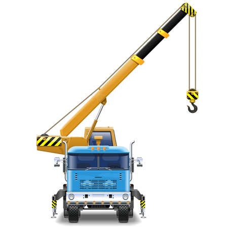 Vector Truck Crane isolated on white backgroundのイラスト素材