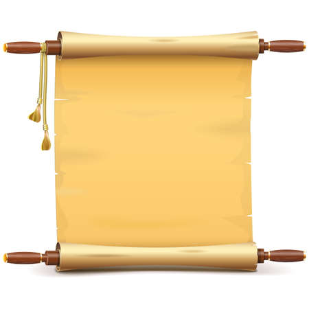 Vector Paper Scroll isolated on white backgroundのイラスト素材