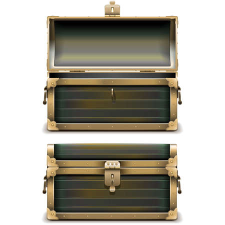 Old Chest isolated on white backgroundのイラスト素材