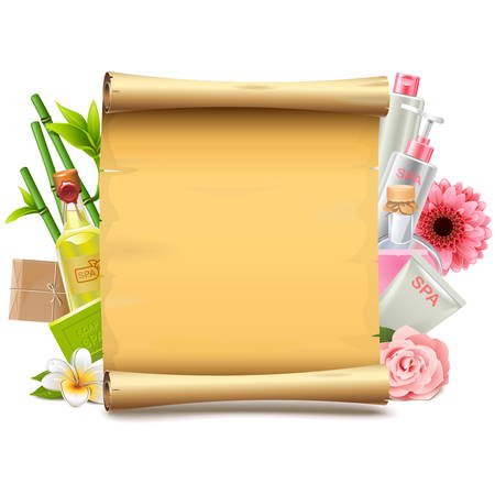 SPA Paper Scroll isolated on white backgroundのイラスト素材