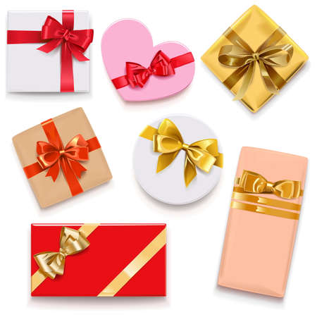 Gift Box Icons isolated on white backgroundのイラスト素材