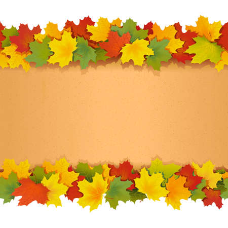 Paper Border with Maple Leaves isolated on white backgroundのイラスト素材