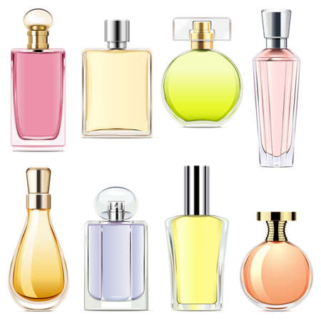 Vector Perfume Icons isolated on white backgroundのイラスト素材