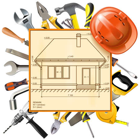 Vector Construction Layout isolated on white backgroundのイラスト素材