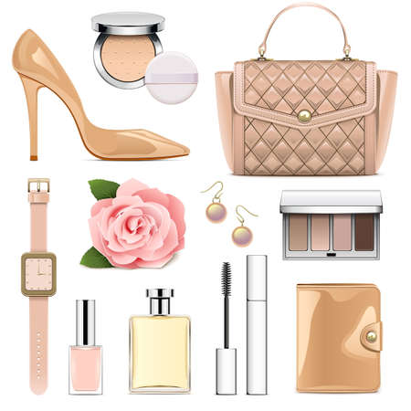 Vector Fashion Accessories Set 2 isolated on white backgroundのイラスト素材