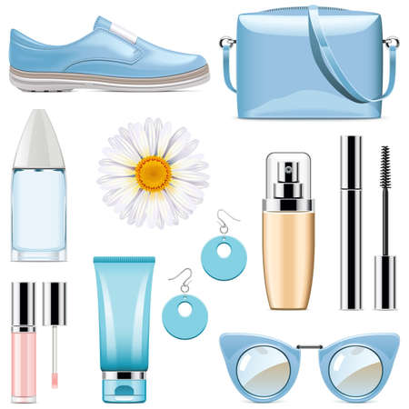 Vector Fashion Accessories Set 3 isolated on white backgroundのイラスト素材