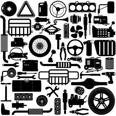 Vector Car Parts Pictogram isolated on white backgroundのイラスト素材