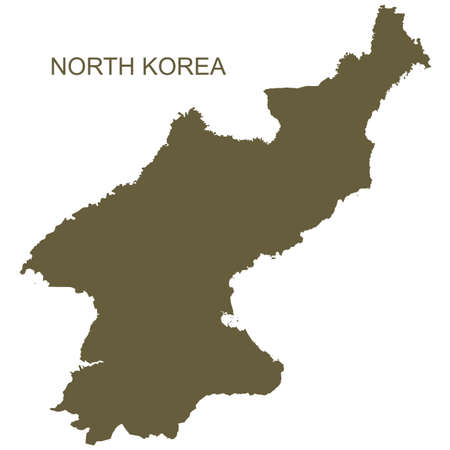Vector North Korea Contour isolated on white backgroundのイラスト素材
