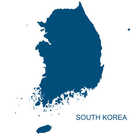 Vector South Korea Contour isolated on white backgroundのイラスト素材