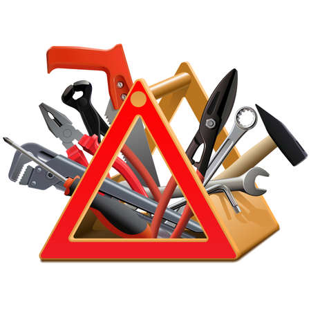 Vector Triangular Toolbox isolated on white backgroundのイラスト素材