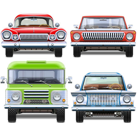 Vector Automobile Front View isolated on white backgroundのイラスト素材