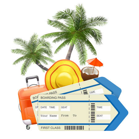 Travel Concept with Ticketsのイラスト素材