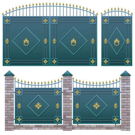 Metal Fence with Gateのイラスト素材