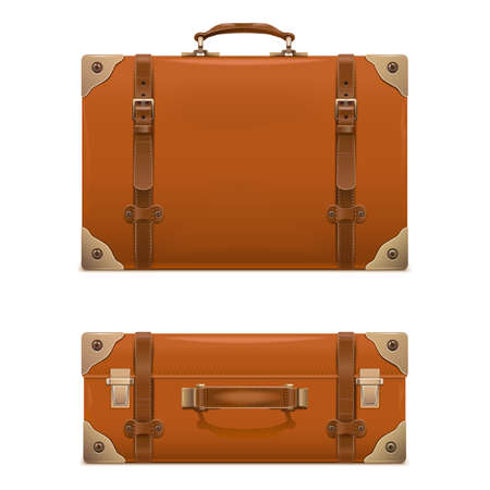 Retro Baggage Icons isolated on whiteのイラスト素材