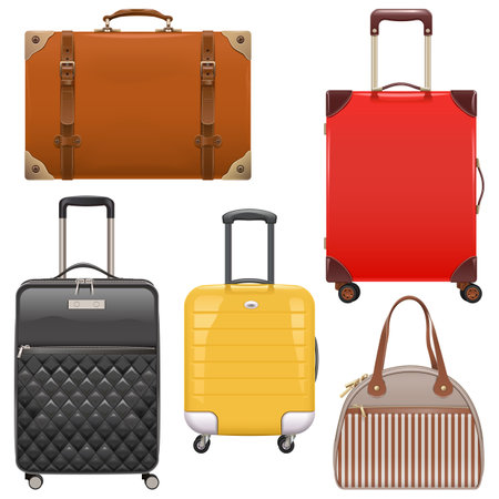 Vector Baggage Icons isolated on white backgroundのイラスト素材