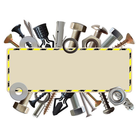 Vector Construction Frame with Fasteners isolated on white backgroundのイラスト素材