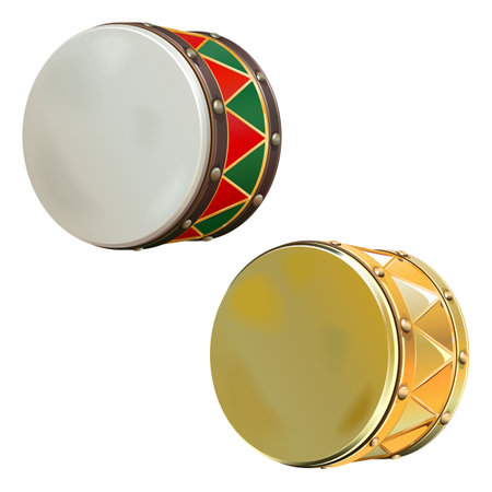 Vector Drums Christmas Decoration isolated on white backgroundのイラスト素材