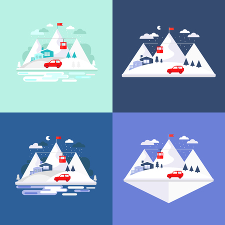 Mountain winter design concept.のイラスト素材