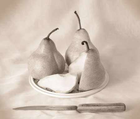 still life with pearsの写真素材