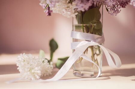 Still life with lilacsの写真素材