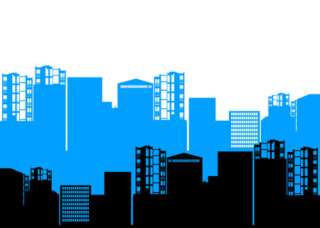 house silhouette skyscraper windows building roofのイラスト素材