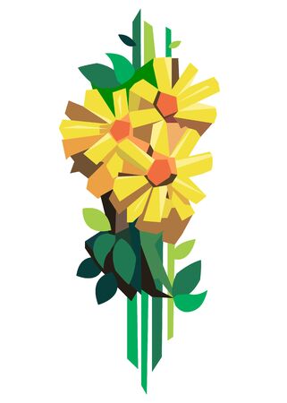 flower art illustration pattern bloom beauty greenのイラスト素材