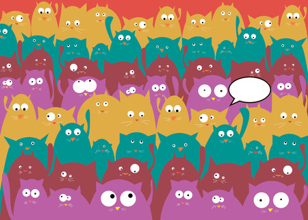 Black Cat with Green Eyes Illustrationのイラスト素材