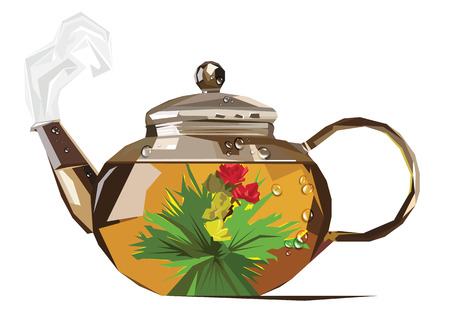 pairs brew tea kettle drops stylizedのイラスト素材