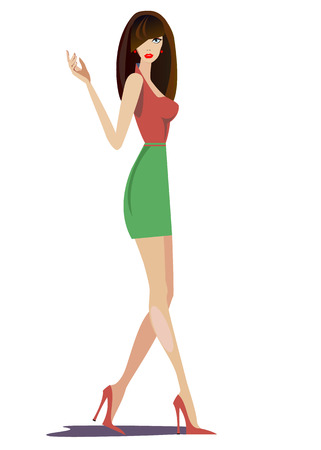 girl female stockings fashion illustration womanのイラスト素材
