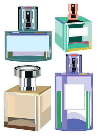 perfume bottle beauty glass icon treatment pinkのイラスト素材
