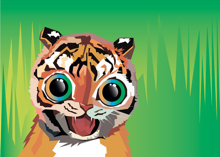 tiger  illustration cartoon animal cub cuteのイラスト素材