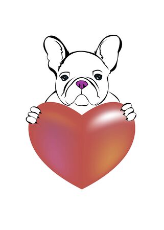 dog breed cute pet animal bulldogのイラスト素材