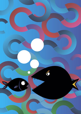 fish underwater sea ocean illustration marineのイラスト素材