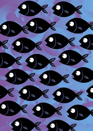 fish underwater sea ocean illustration marineのイラスト素材