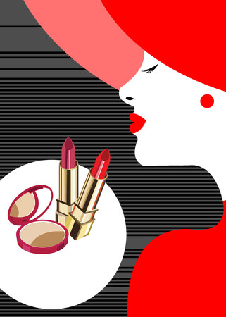 girl portrait beauty hair beautiful cosmeticsのイラスト素材