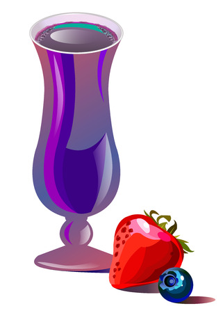 fruit strawberry food design glass glareのイラスト素材